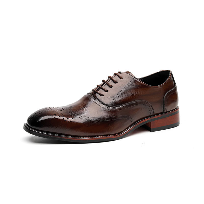 V ZERO FIVE British Business Shoes Microfiber Leather Dress Shoes Men's Western Vintage