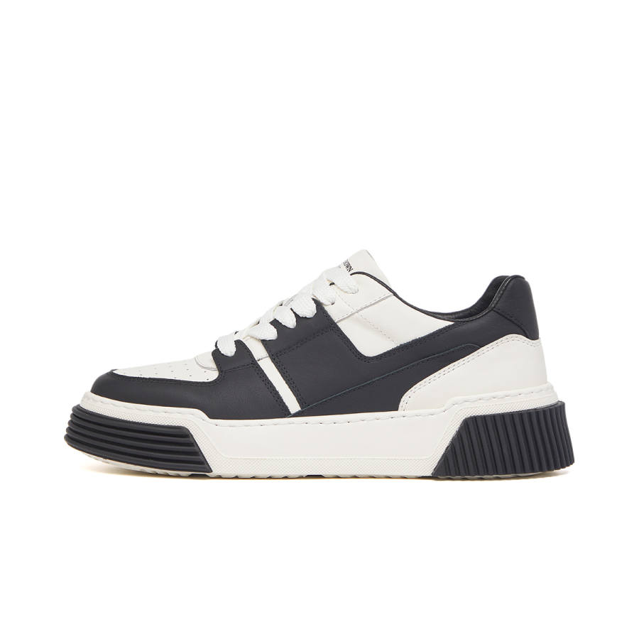 VICKI BROWN Cow Leather Low top Skateboard Shoes Men's White Black
