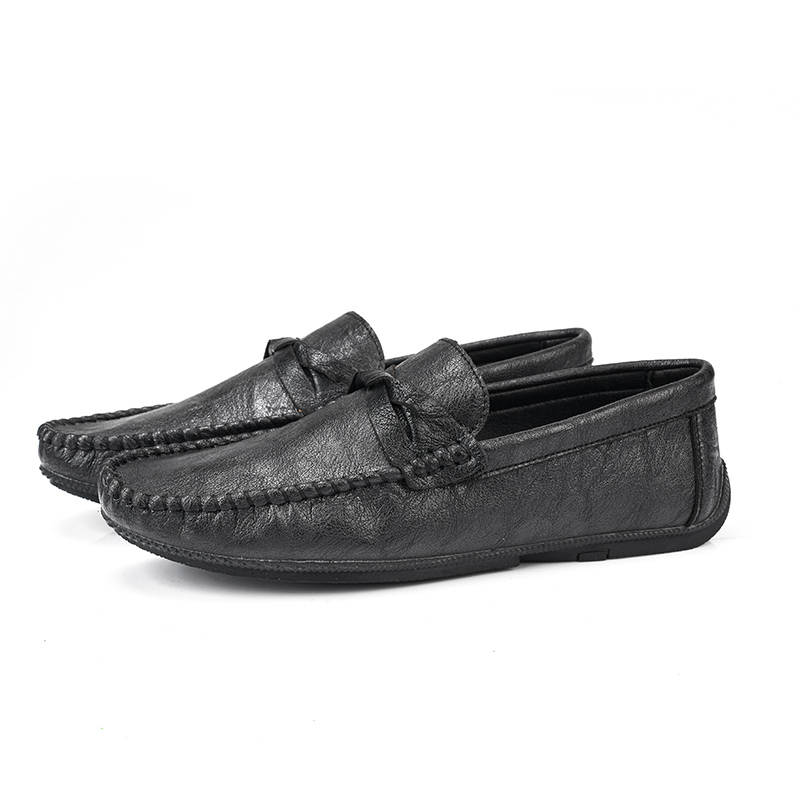 YINGLUNQISHI Cow Split Leather Casual Shoes Men's Black