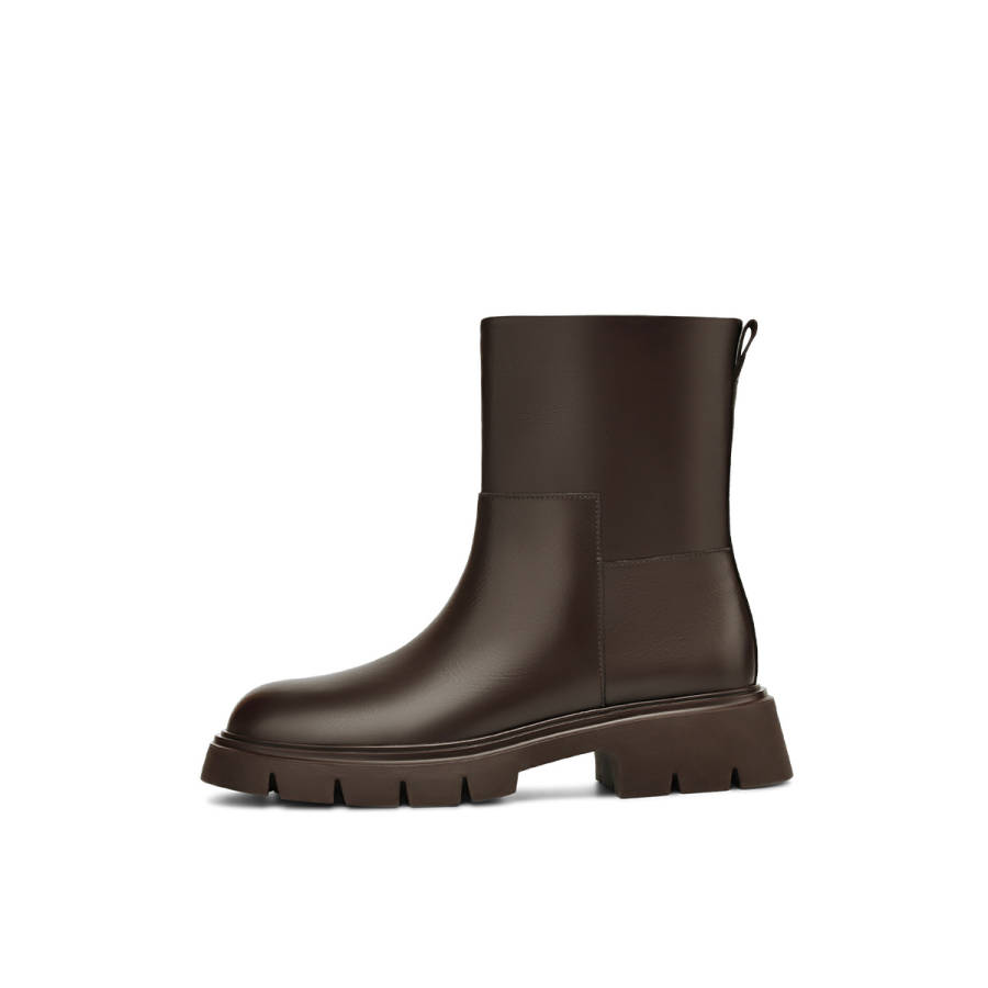 BOERDIQI Top Grain Cow Leather Ankle Boots 4.3cm Women's