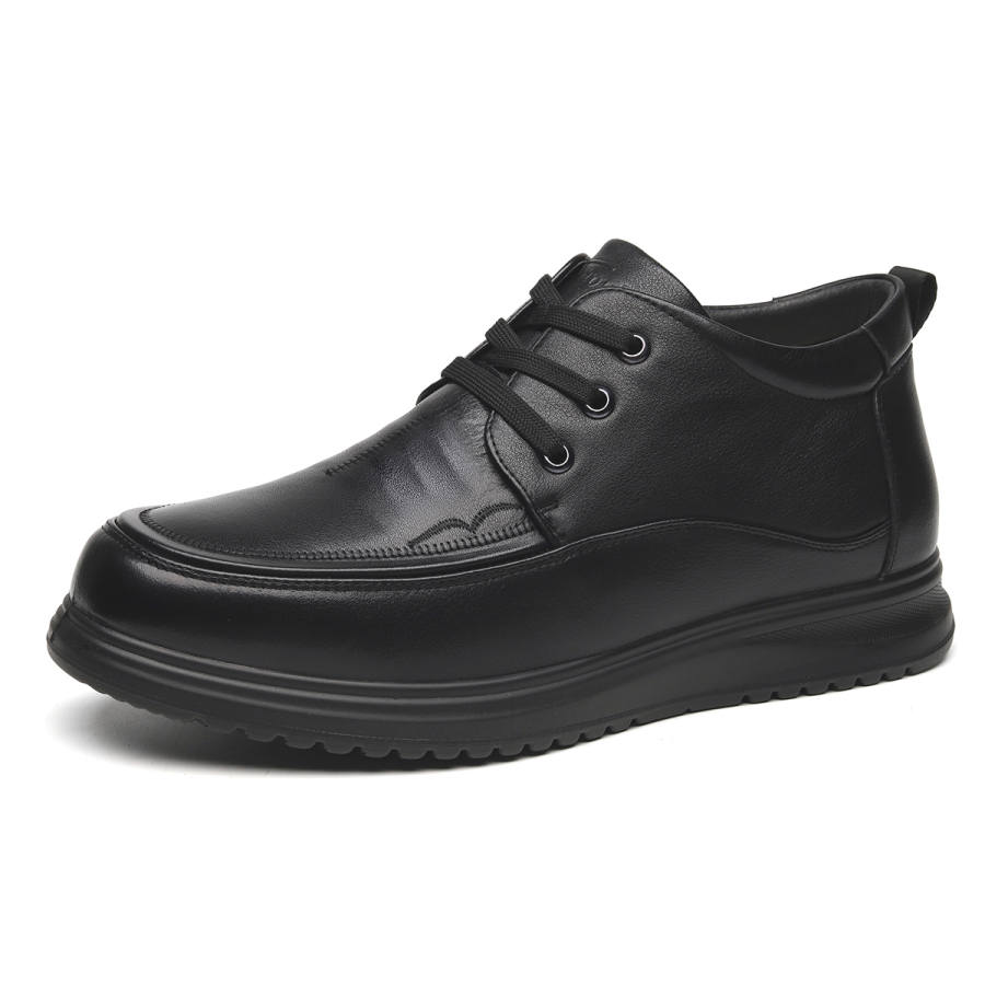 SHOUBA Cow Leather Casual Shoes Men's Black