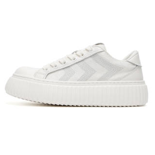 KAIMALONG Cow Leather Low top Skateboard Shoes Unisex White