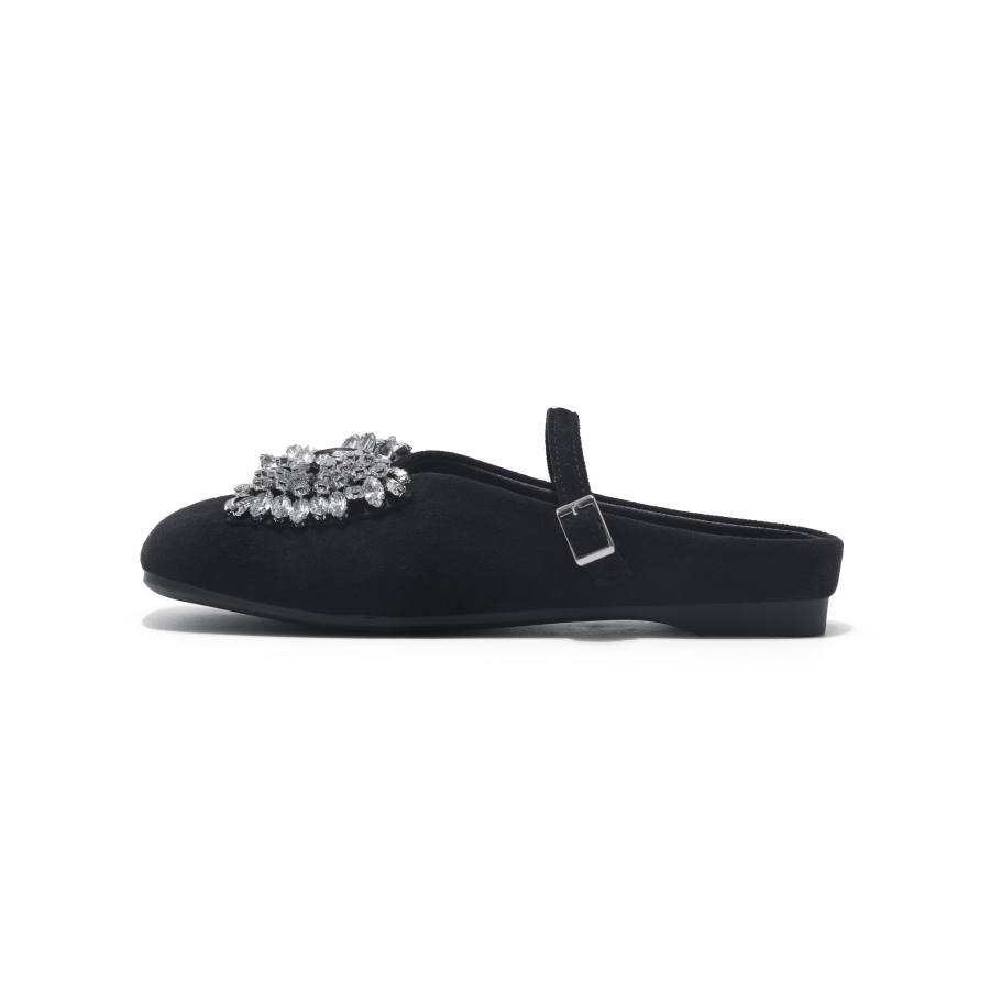 DANGLIANG Rubber Sole Abrasion Resistant Abrasion Resistant Closed Toe Slippers Women's Black Box
