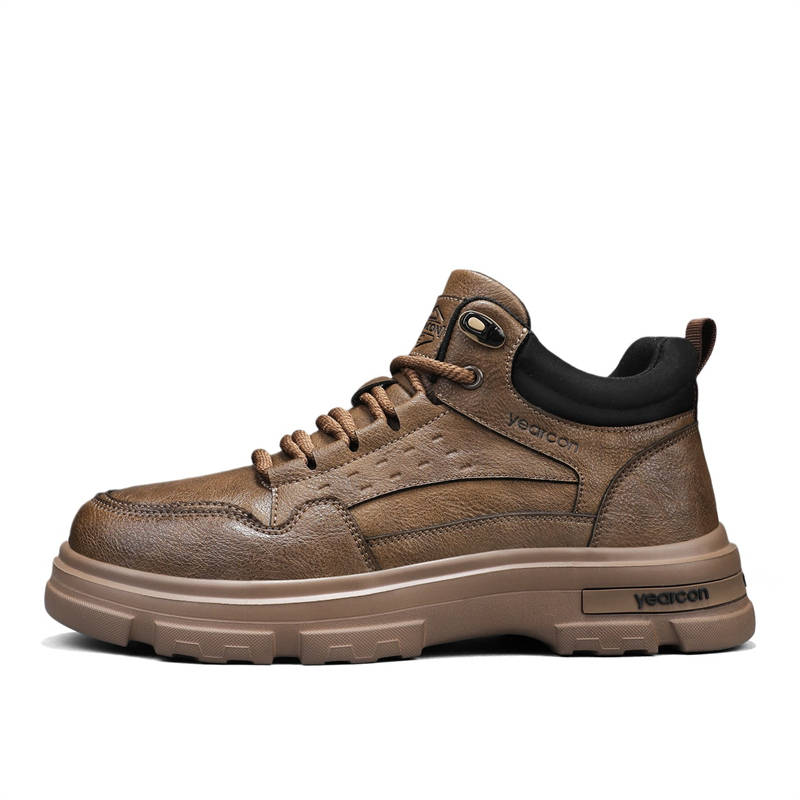 YEARCON Synthetic Leather Mid top Workwear Desert Outdoor Mountaineering Men's