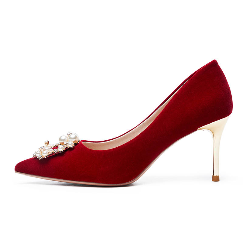 AOKANG AOKANG Slim Heel High Heels Red