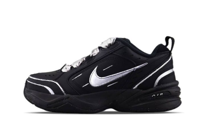 Nike Nike Air Monarch 4 Wear resistant And Lightweight Low top Chunky Sneakers Unisex Black Silver