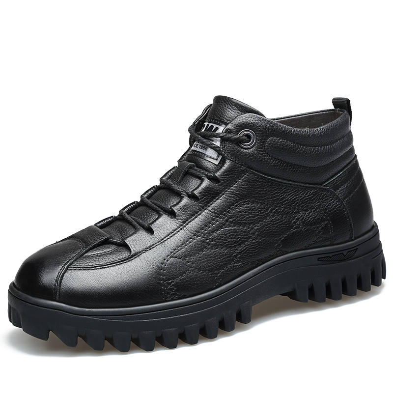EGCHI Men's Casual Shoes Men's Mid Top Black