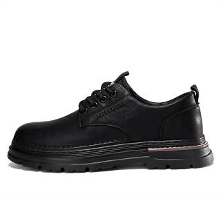 ARTHURBUILL Casual Leather Shoes Men's Low Top Black/Khaki