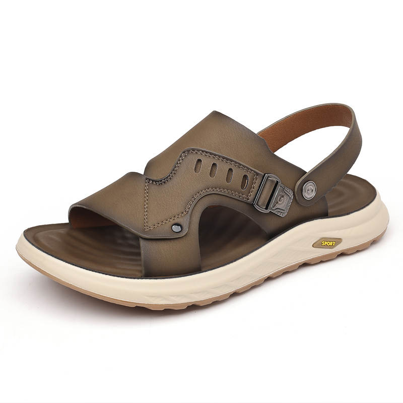 POPULAR ROUSE PR Top Grain Cow Leather Beach Sandals Men's