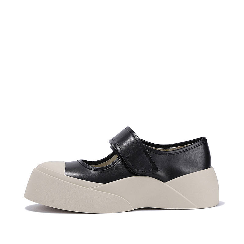 BELLALILY Cow Leather Platform Mary Jane Shoes 5CM Women's