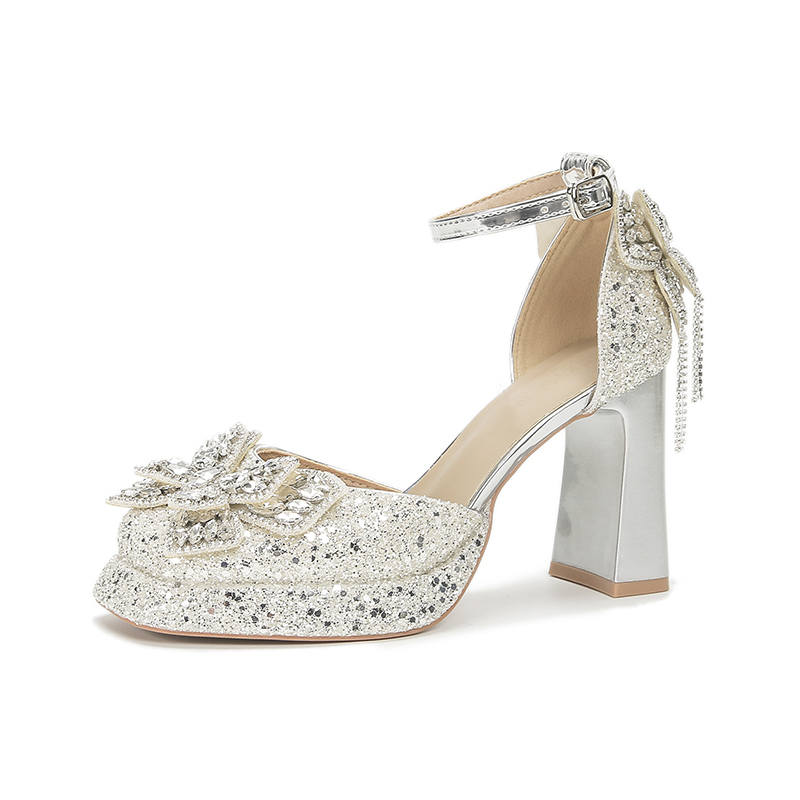Bamiti Chunky Heel High Heels 9cm Women's