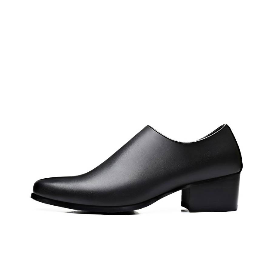 KACHILANG Cow Split Leather Casual Shoes Men's Black