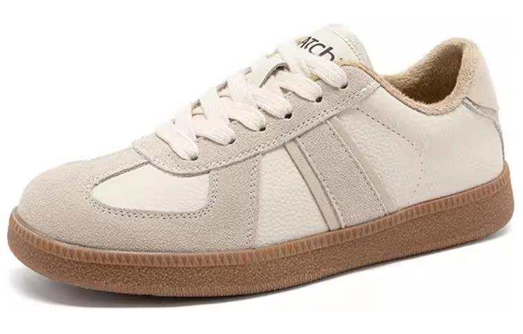 Satchi Leather Low top Skateboard Shoes Women's Beige