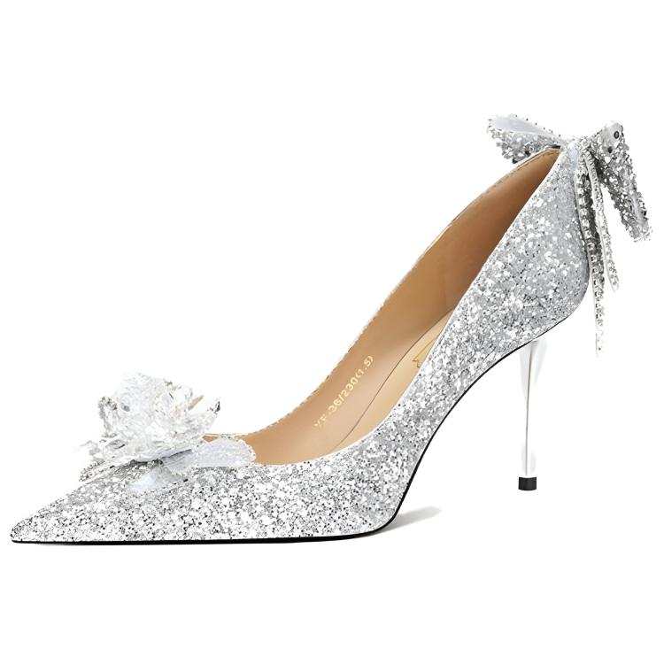 RoseDoris RoseDoris Slim Heel High Heels 8cm Women's Silver