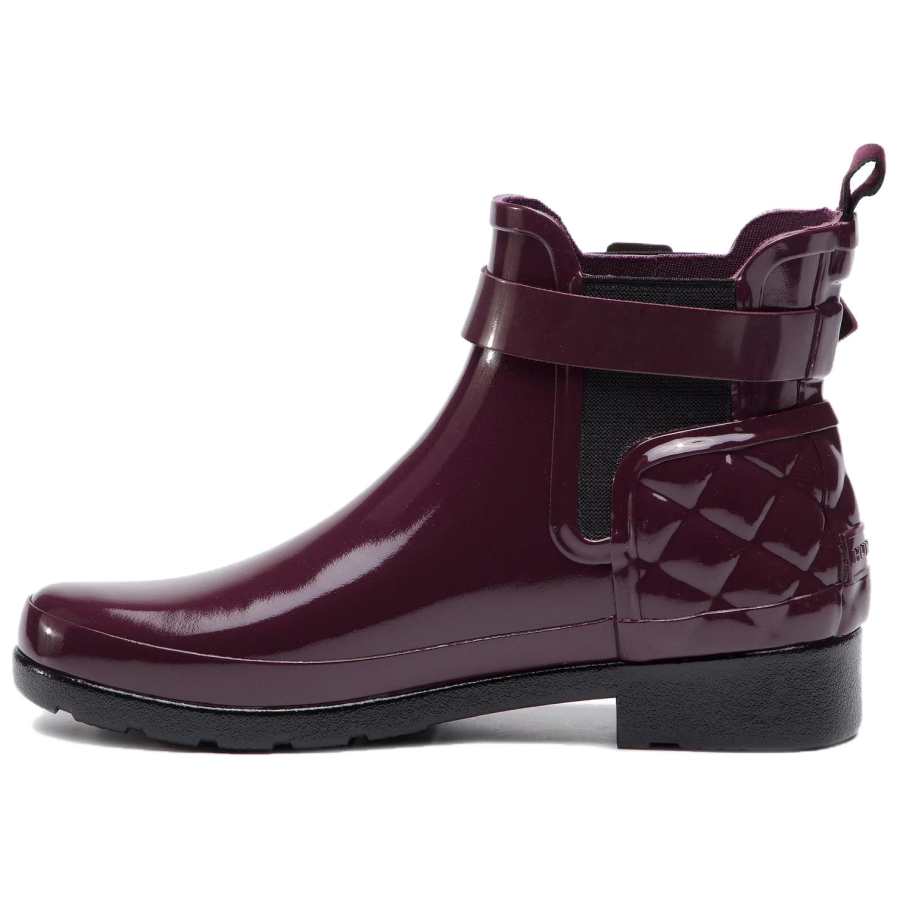 HUNTER HUNTER Rubber Short Chelsea Boots 3cm Women's Red