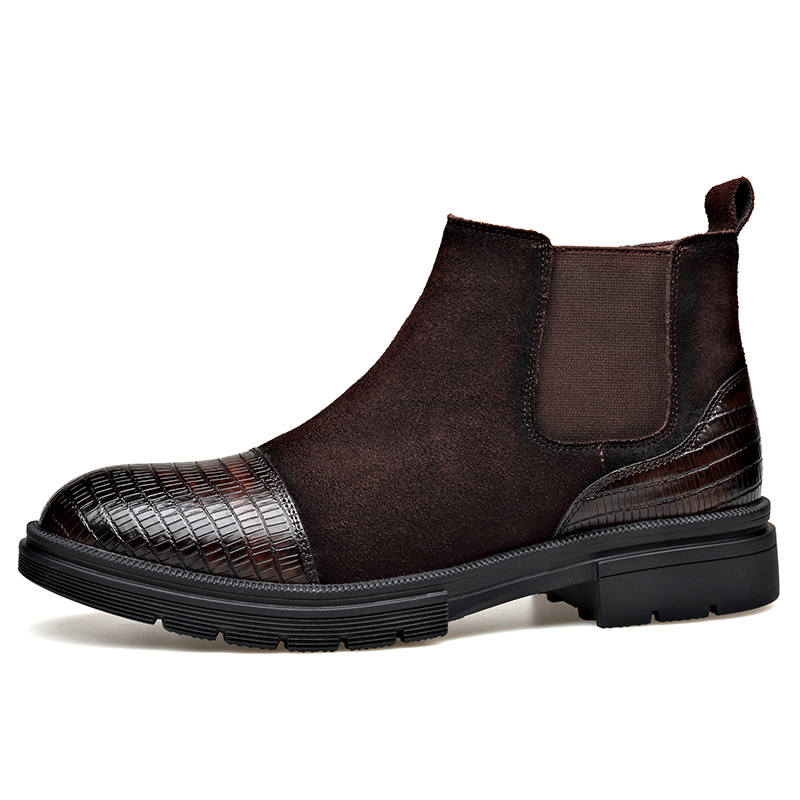 LUOMENG LUOMENG Cow Suede Short Chelsea Boots Men's