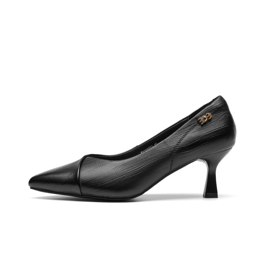 Spider King Sheepskin Slim Heel High Heels 6CM Women's Black