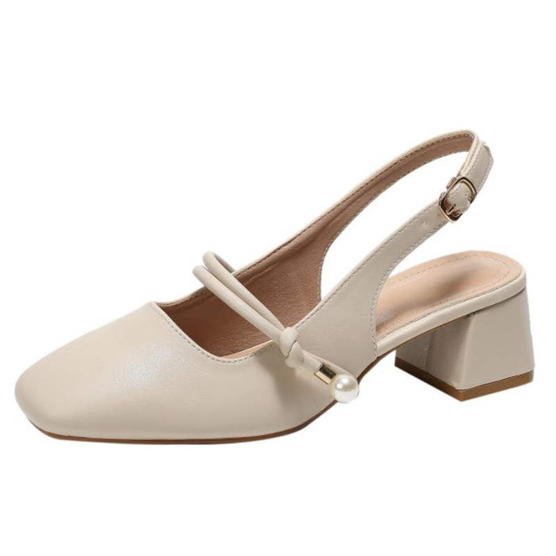 TATAYA Microfiber Leather High Heels Women's Apricot