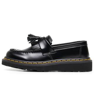SITULANG Fringe Cow Leather Loafers Unisex Black