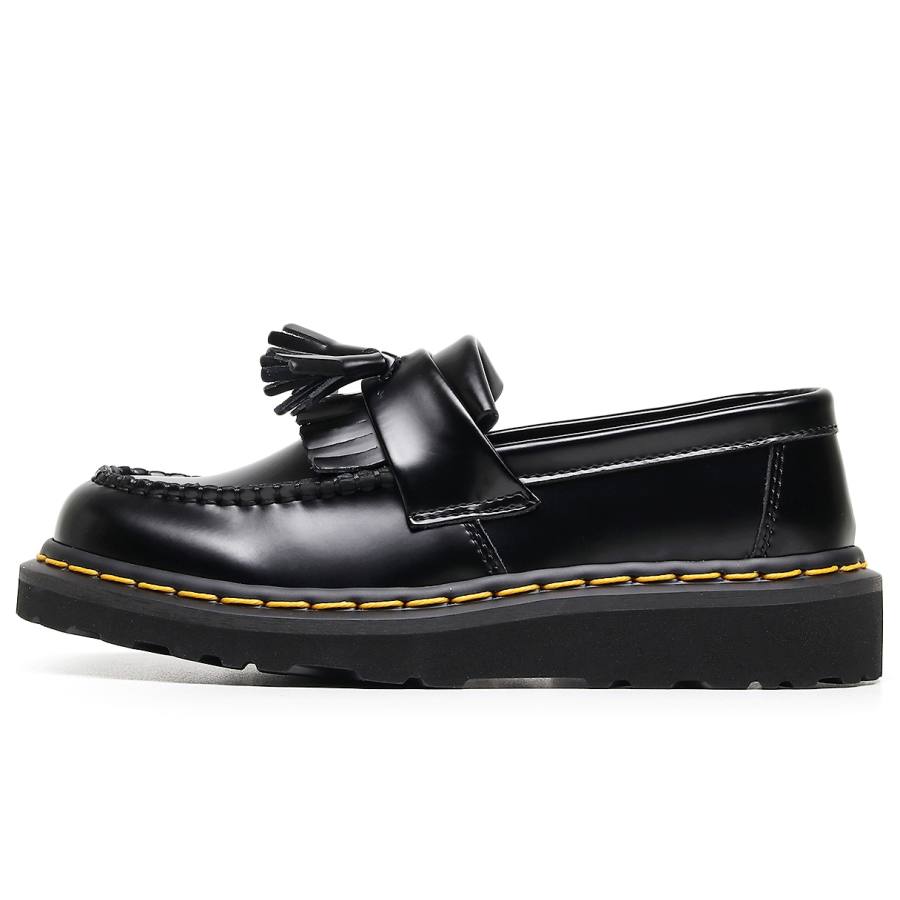 SITULANG Fringe Cow Leather Loafers Unisex Black