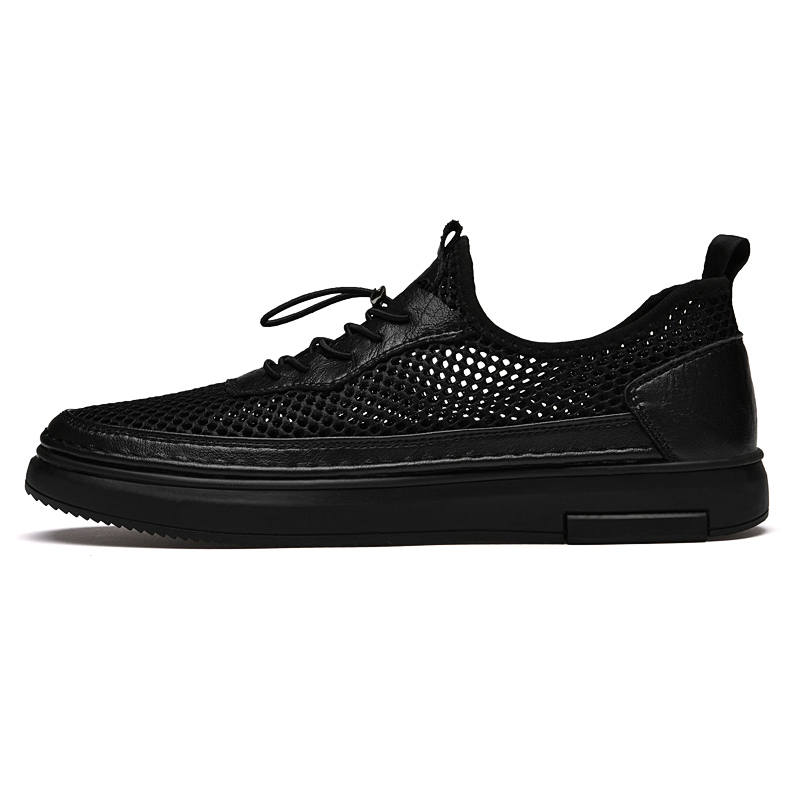 WENNAI Mesh Low top Skateboard Shoes Men's Black
