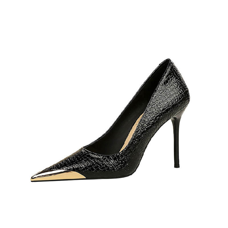 BIGTREE BIGTREE Pu Slim Heel High Heels 9.5cm Women's
