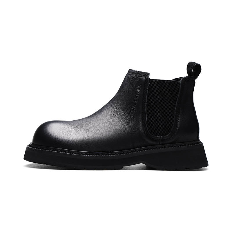 PARDASAUL Cow Leather Short Chelsea Boots Men's Black
