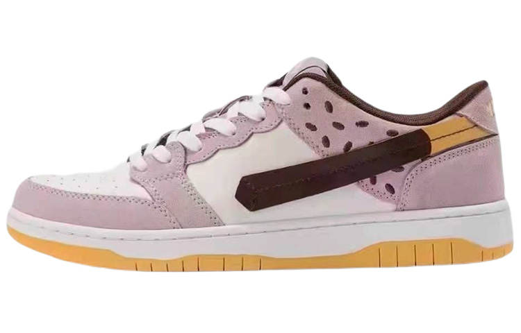 Vandy The Pink Leather Low top Stylish Skateboarding Shoes Men's White Pink