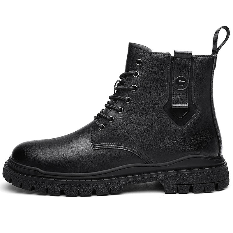 DAISHUTOU DAISHUTOU Cow Split Leather Crew Combat Boots Unisex