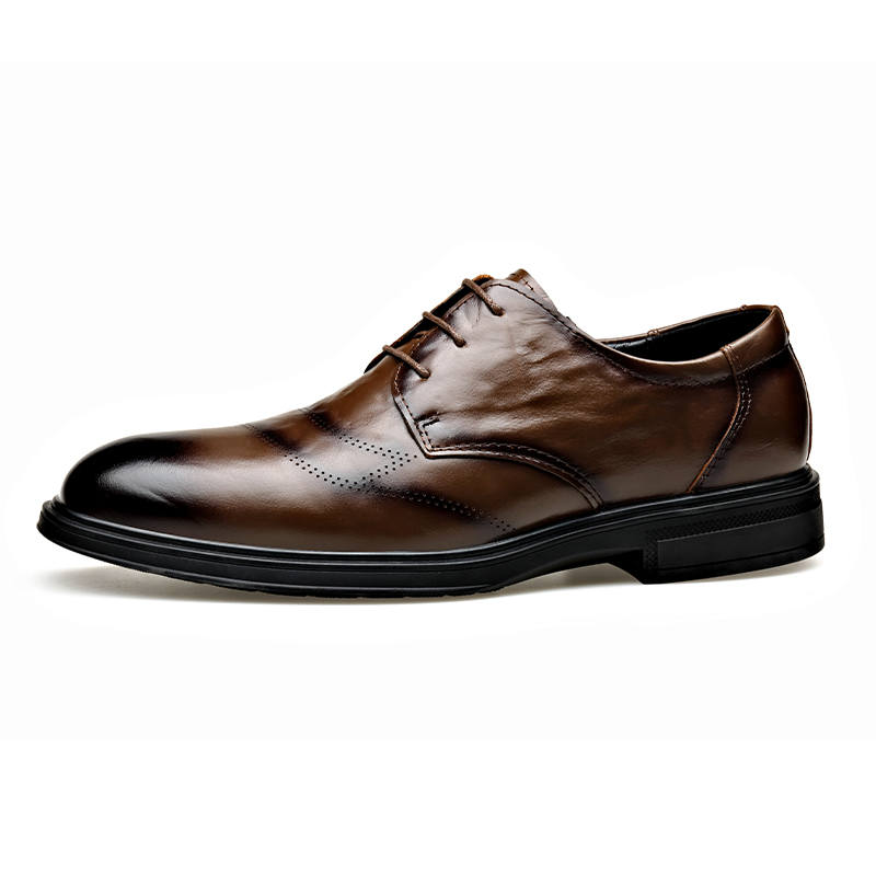CITONGXIANSHENG Top Grain Cow Leather Casual Shoes Men's Brown