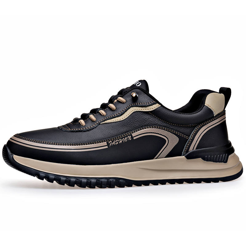 GIHO Top Grain Cow Leather Slip Resistant Abrasion Resistant Low top Casual Shoes Men's