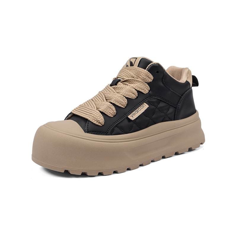 YEARCON Casual Shoes Women's Low Top Black, Ecru