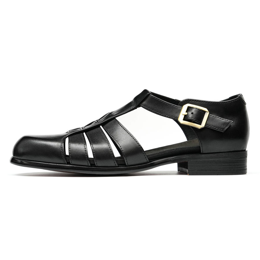 ASTON M.JAZZ Top Grain Cow Leather Roman Sandals Men's