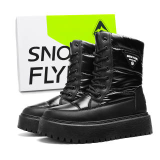 SNOW FLYING Knee High Snow Boots Unisex Black