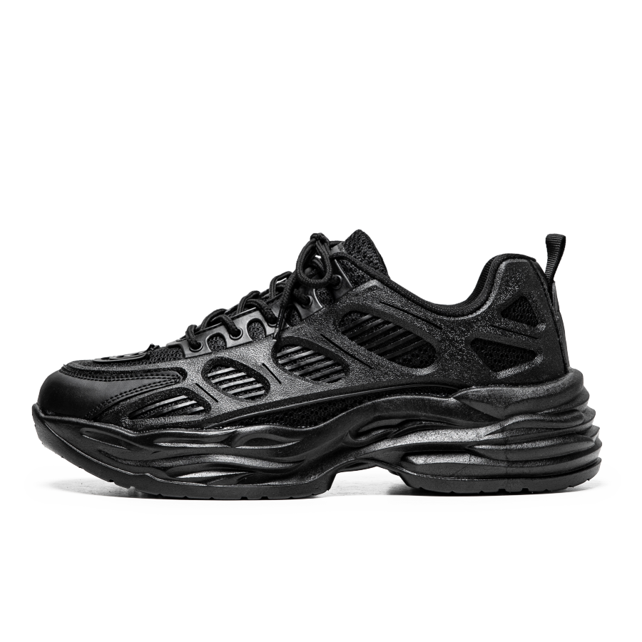 GONGNIUMEILI Low top Chunky Sneakers Men's Black