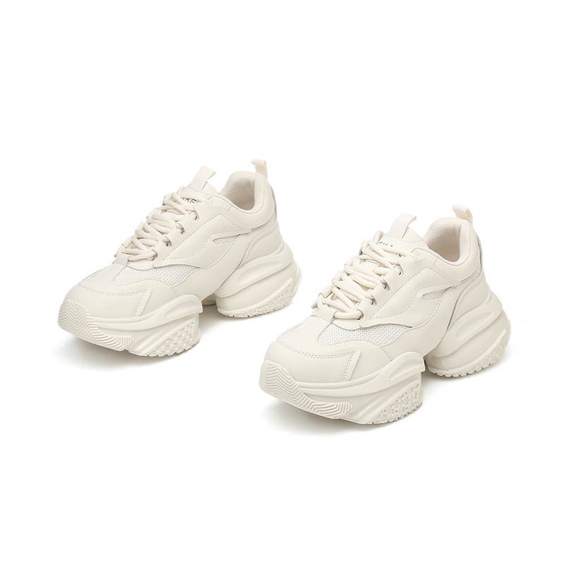 KEKAFU Artificial Leather Height Increasing Breathable Slip Resistant Low top Chunky Sneakers Women's
