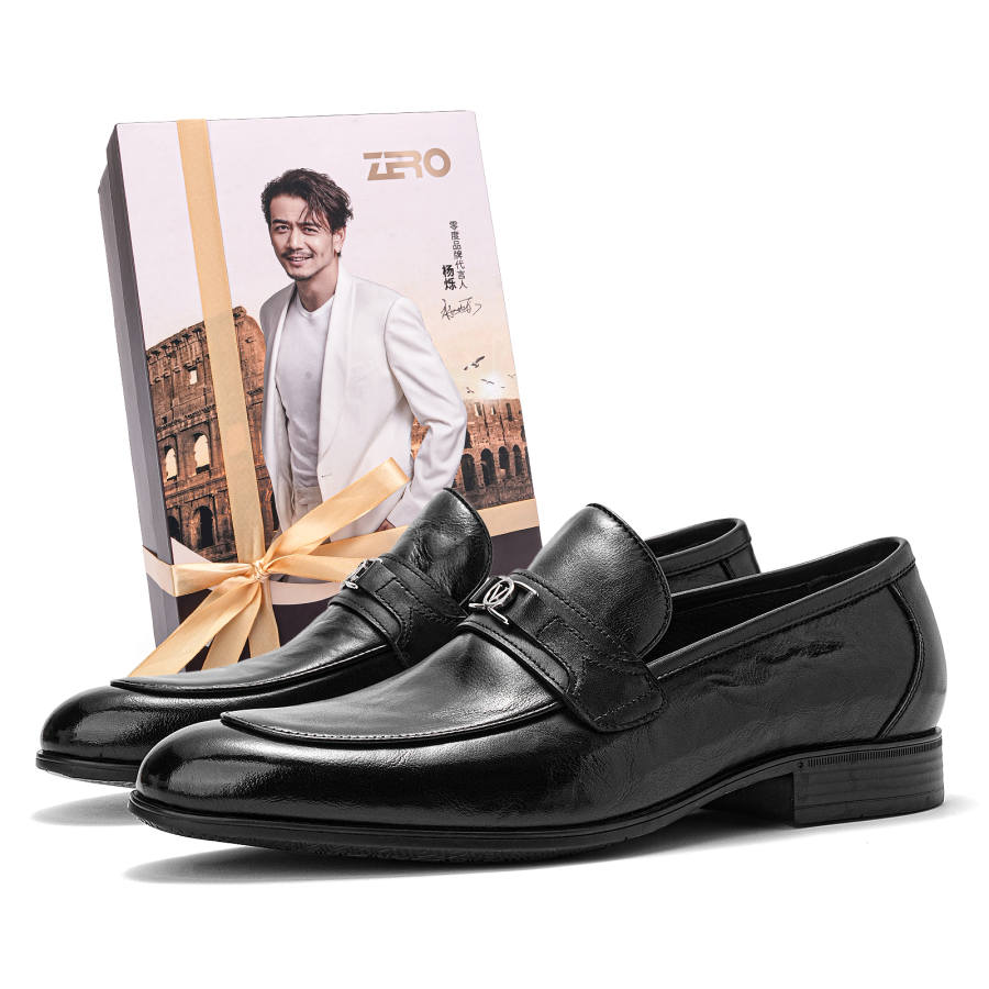 ZRO Casual Leather Shoes Men's Low Top Black/Dark Brown