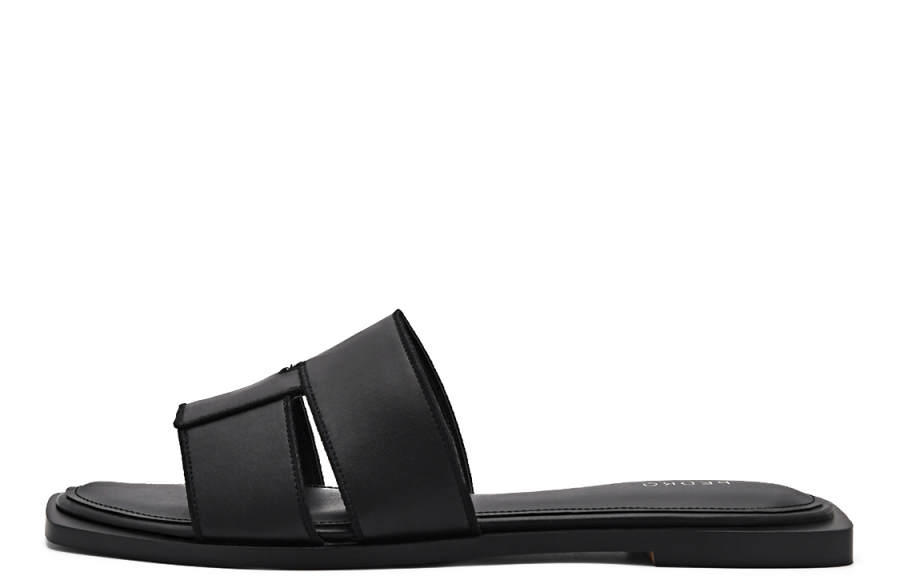 PEDRO Slide Slippers Women's Black/White/Gold