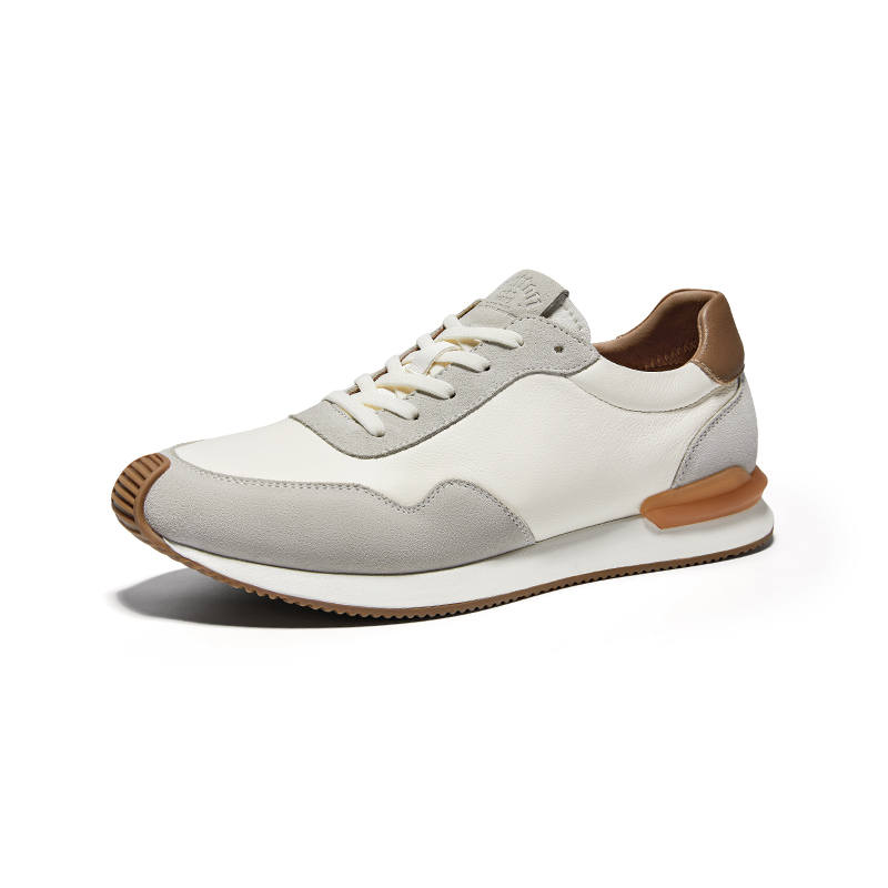 Hautton Jeans Abrasion Resistant Abrasion Resistant Low top Casual Shoes Men's White Gray