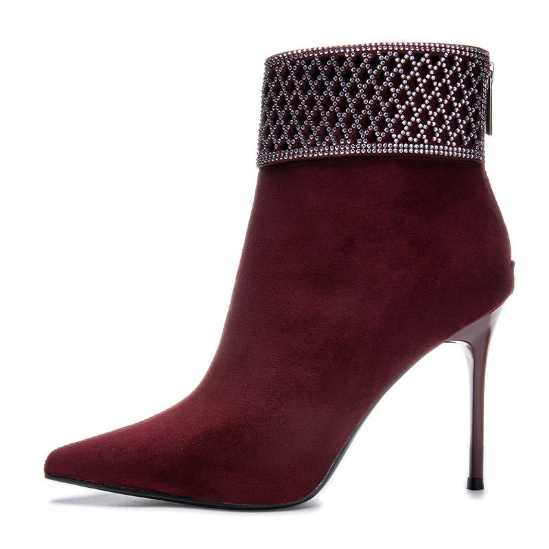 POOQ Ankle Boots Women's Burgundy/Black