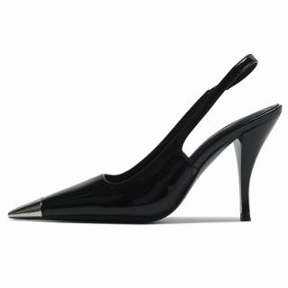 MIZAIJIA Patent Leather Slim Heel High Heels 9cm Women's Black
