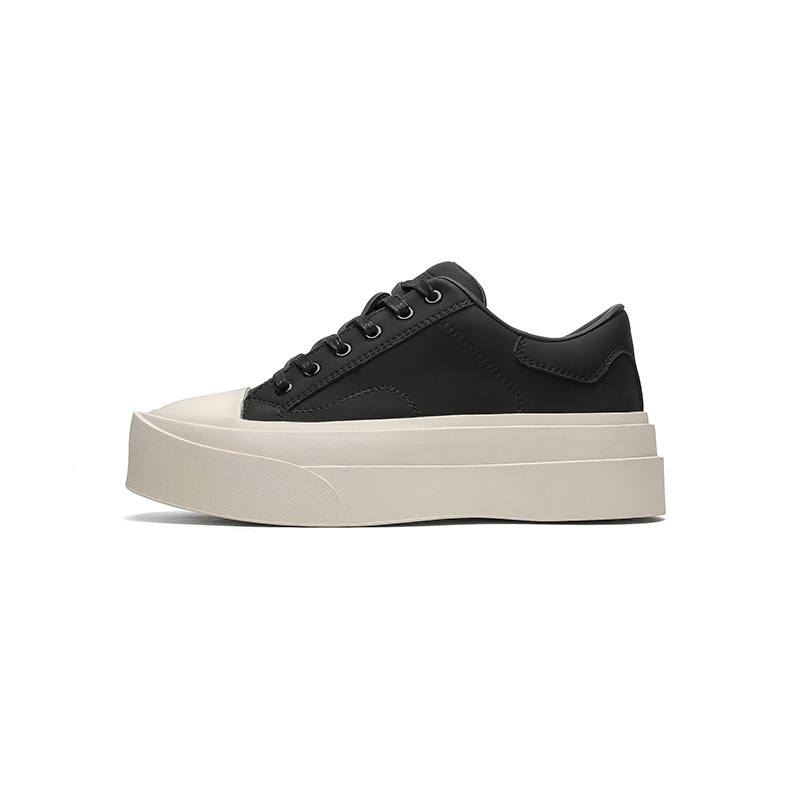 LUNMADENG Microfiber Leather Low top Skateboard Shoes Men's Black