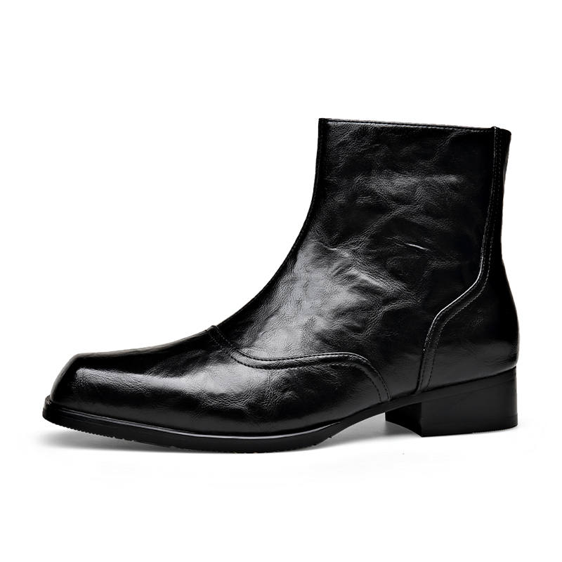 LUOMAIKE LUOMAIKE Cow Split Leather Ankle Boots Men's Black