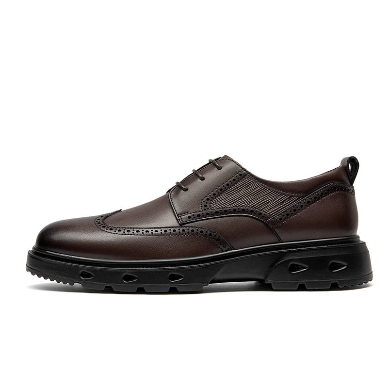 Montagut Casual Leather Shoes Men's Low Top Brown/Black