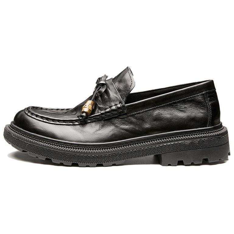 Brounvanm Brounvanm Top Grain Cow Leather Loafers Men's
