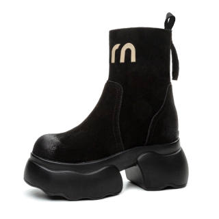 XIEGUIHUAYU Microfiber Leather Ankle Boots 9cm Women's