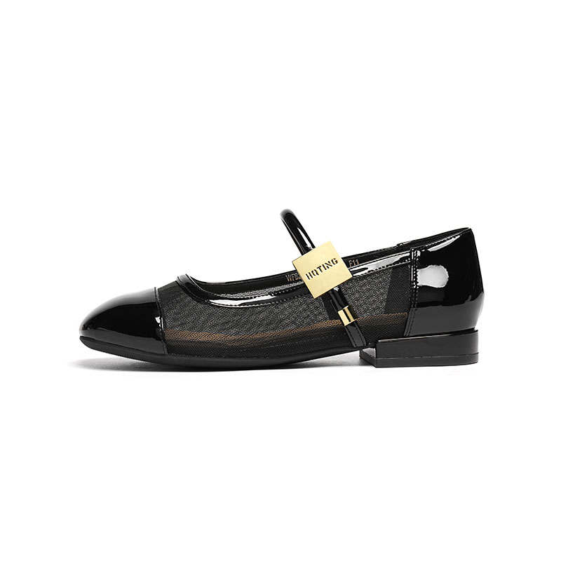 RED DRAGONFLY Synthetic Leather, Textile Flat Mary Jane Shoes 2cm Women's
