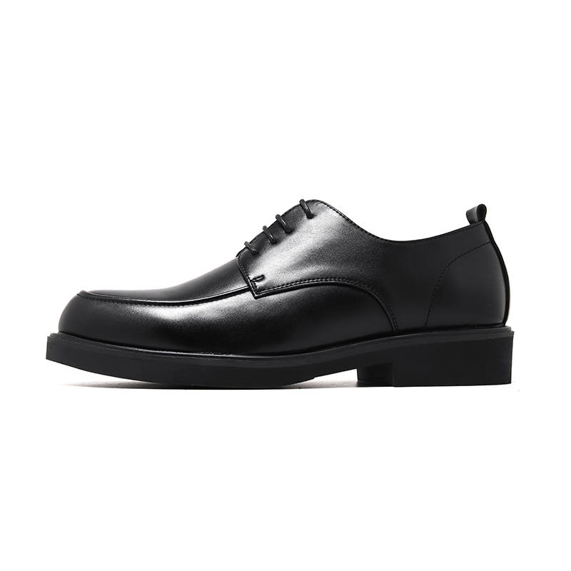 KAQIAODI Casual Leather Shoes Men's Low Top Black/Brown