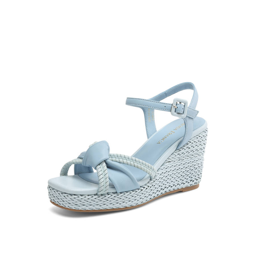 Rosa Bianca Cow Leather One Strap Sandals 9cm Women's