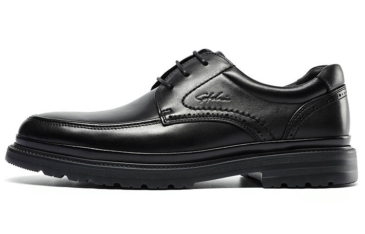 Satchi Cow Leather Business Leather Shoes Men's Black 4cm